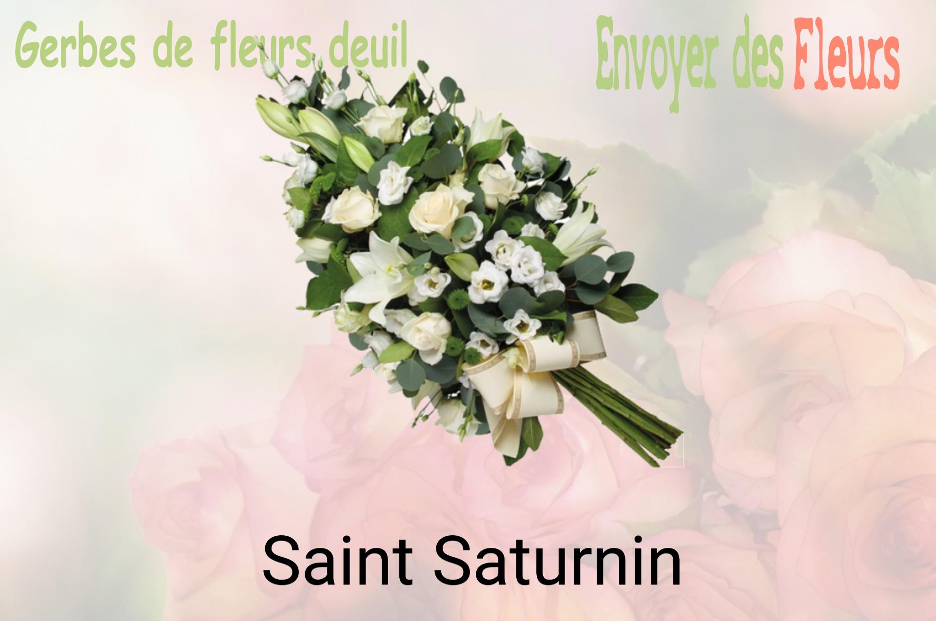 Gerbe de fleurs de deuil livrée à Saint-Saturnin